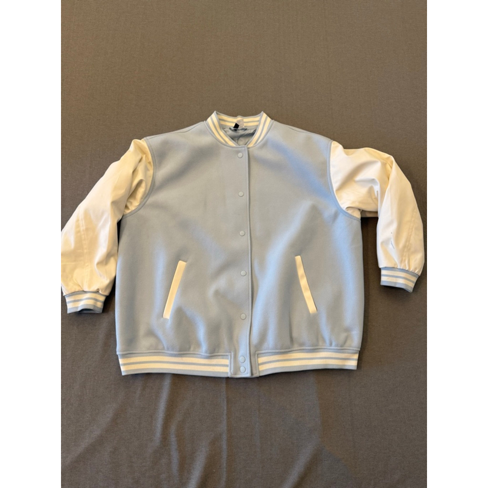 H&M Divided NWOTS Divided Blue and White Varsity Jacket XL - Picture 6 of 8
